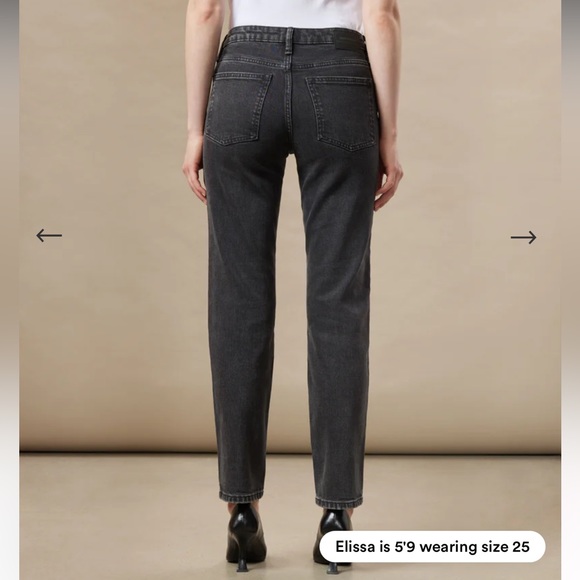 Frank & Oak Cyndi Straight Fit High Rise Jean in Washed Black - Picture 2 of 10